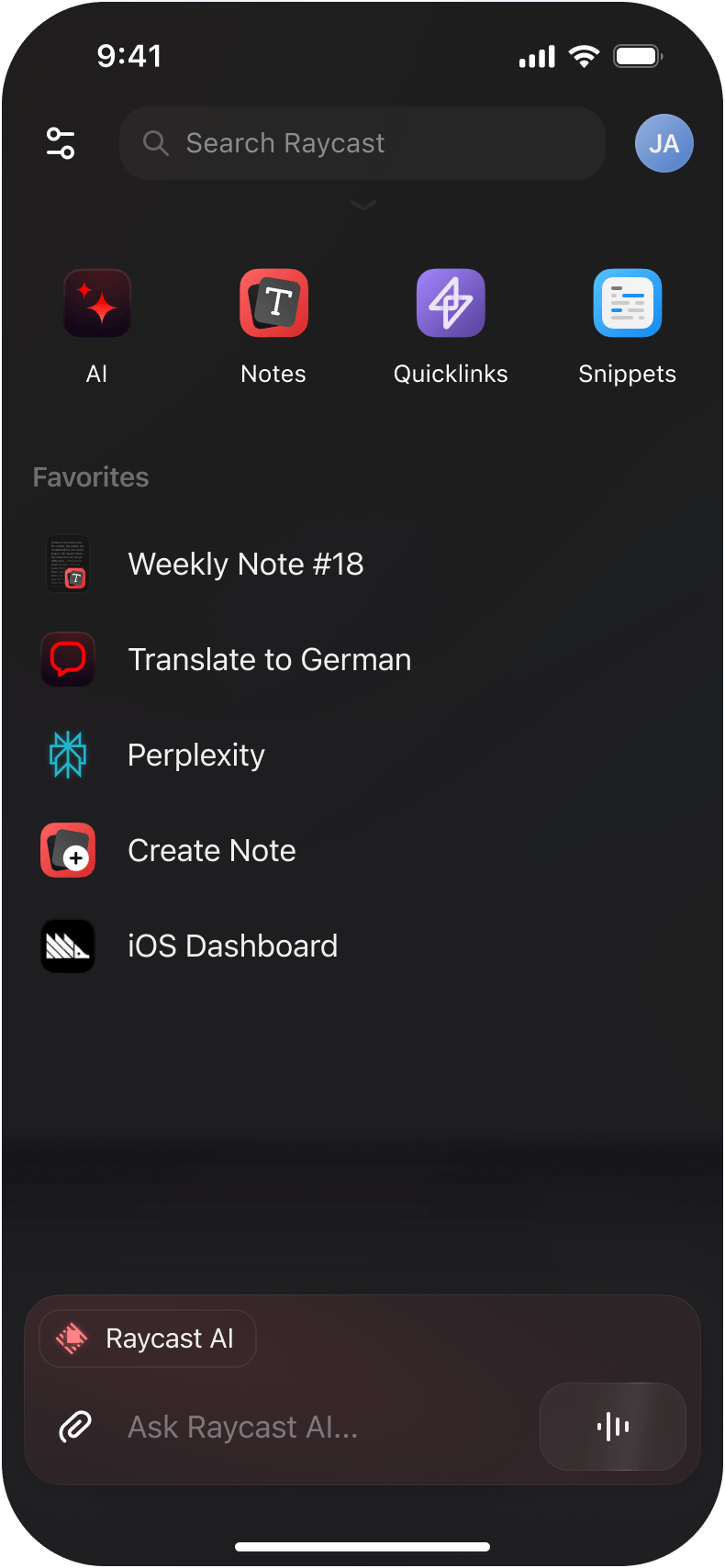 Raycast for iOS
