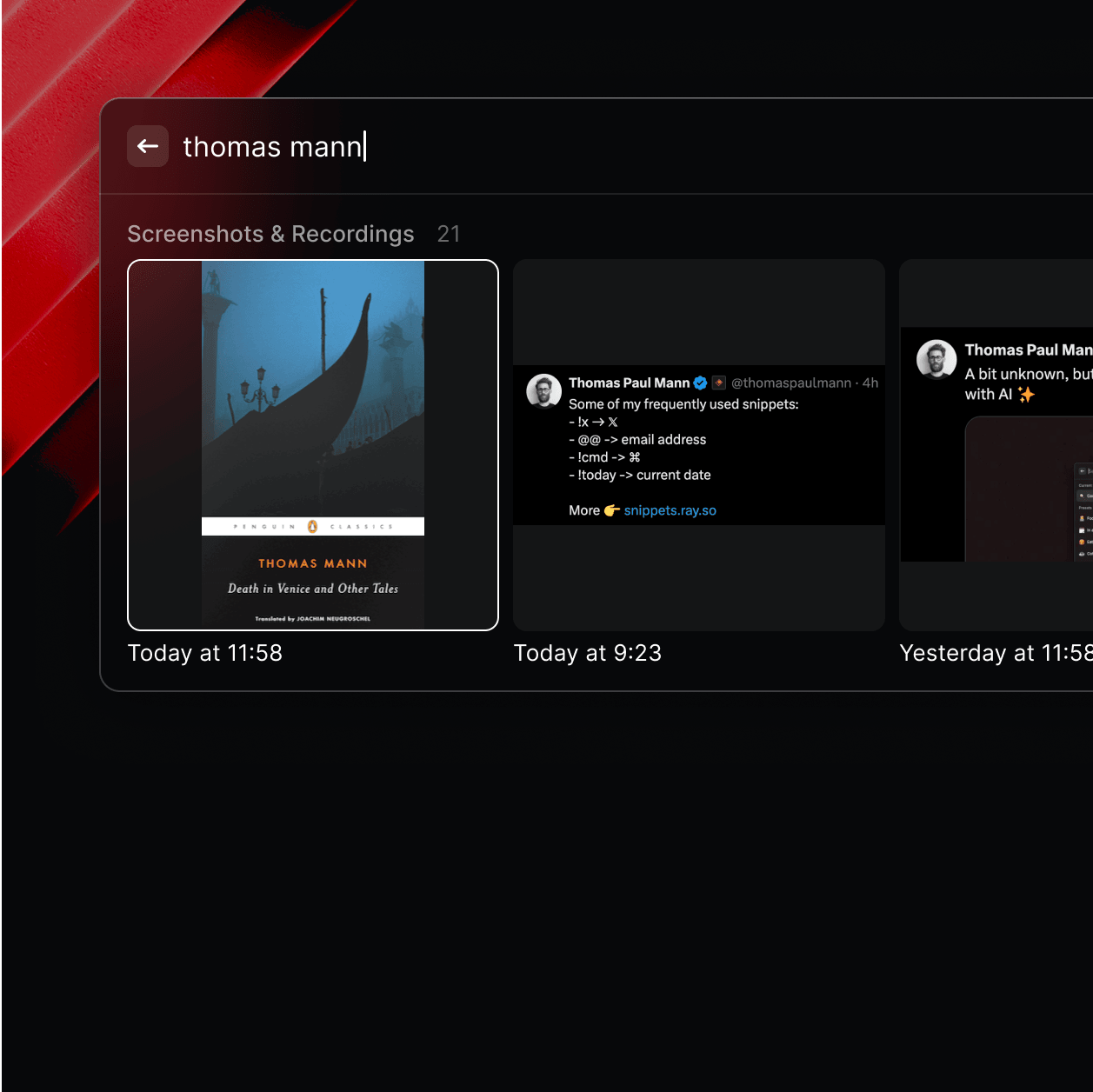 Search Screenshots