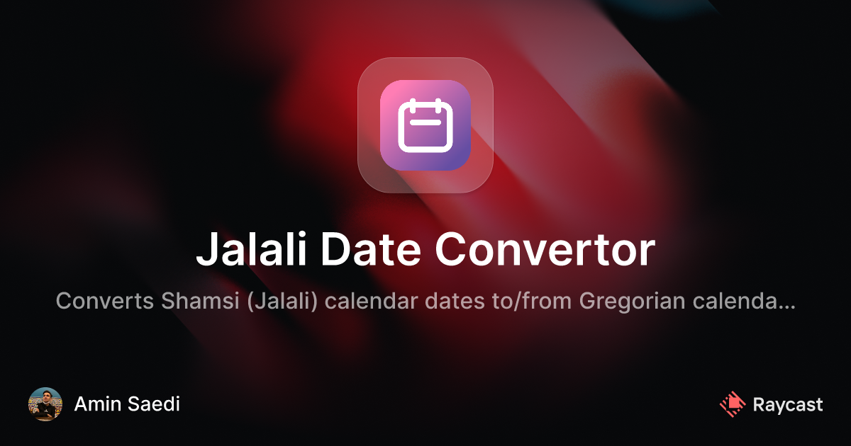 Raycast Store Jalali Date Convertor