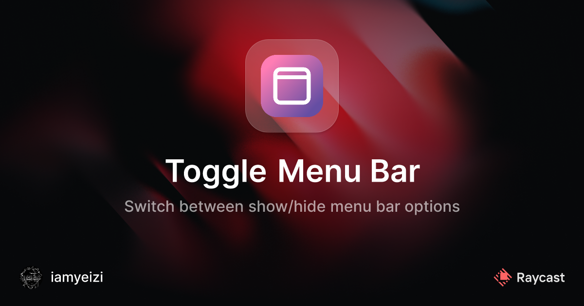 Raycast Store: Toggle Menu Bar