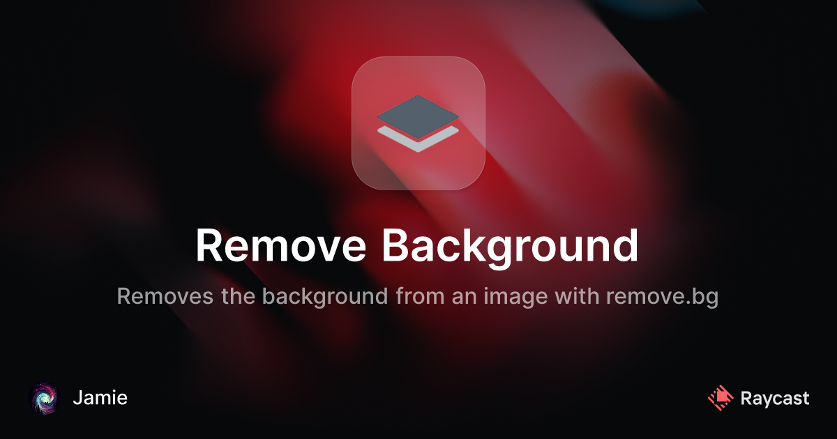 Raycast Store: Remove Background