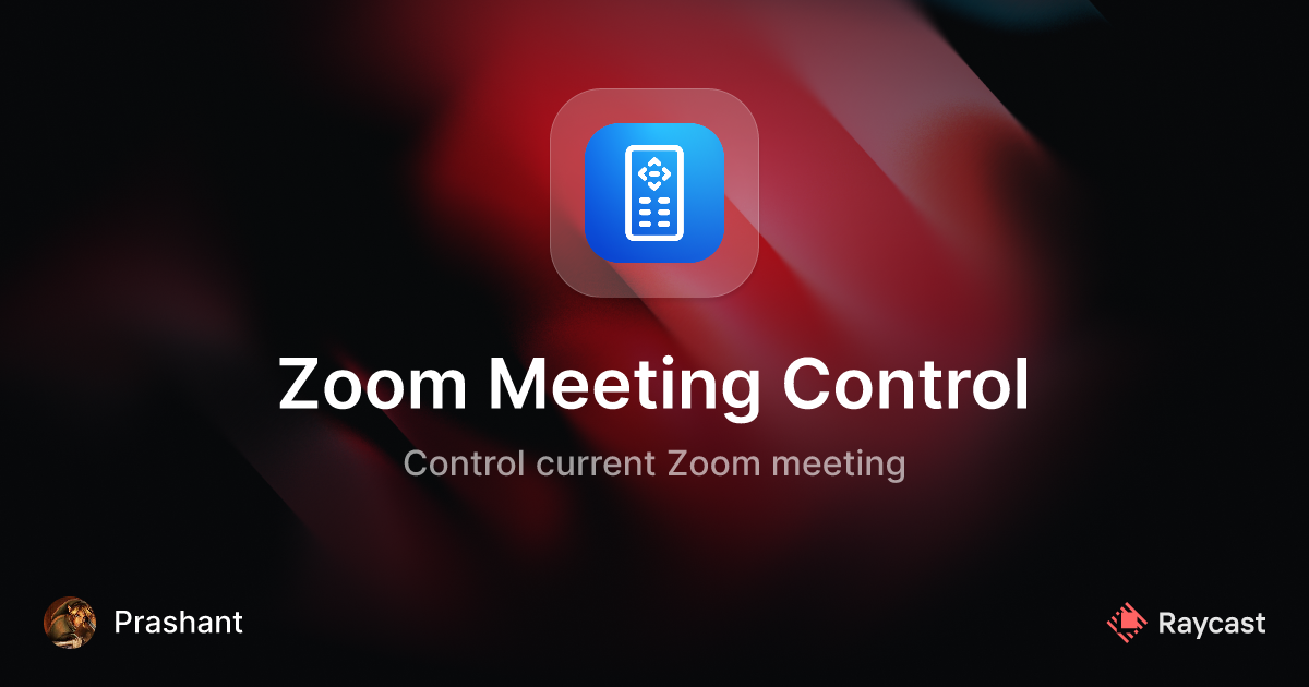 Raycast Store: Zoom Meeting Control